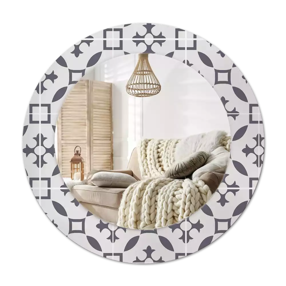 Espejo redondo con decoración Patrón de mosaico