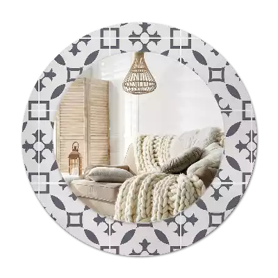 Espejo redondo con decoración Patrón de mosaico