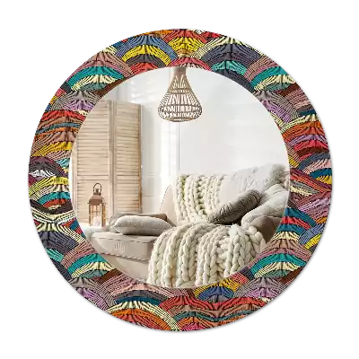 Espejo redondo estampado Ornamento