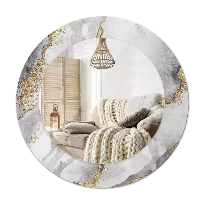 Espejo redondo con decoración Patrón de mármol