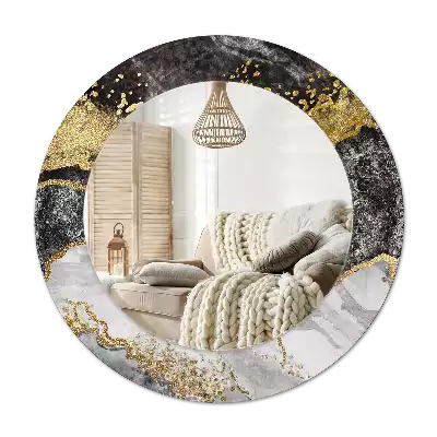 Espejo redondo con decoración Loft de mármol