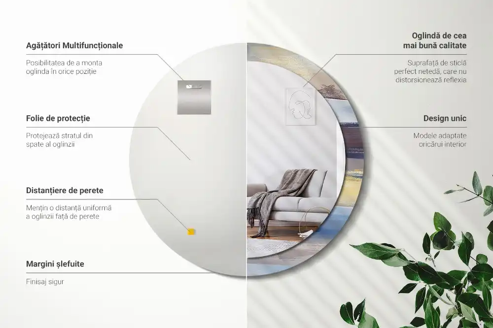 Espejo redondo impreso Pintura abstracta