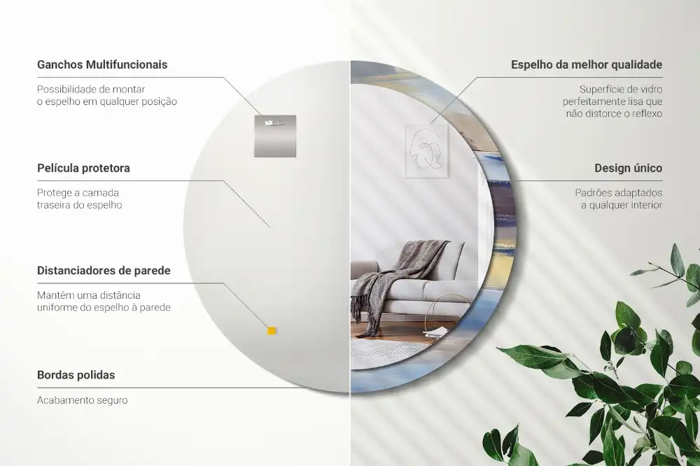 Espejo redondo impreso Pintura abstracta