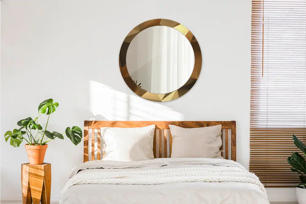 Espejo redondo estampado Patrón geométrico