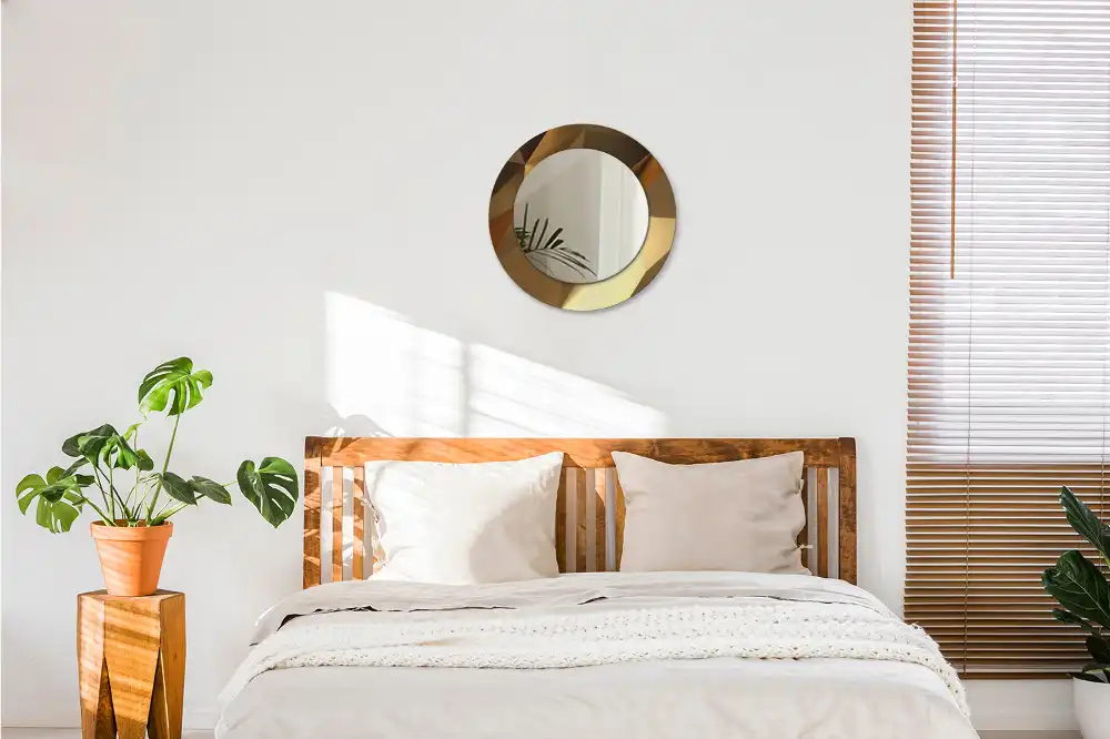 Espejo redondo estampado Patrón geométrico