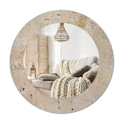 Espejo redondo con decoración Imitación de piedra