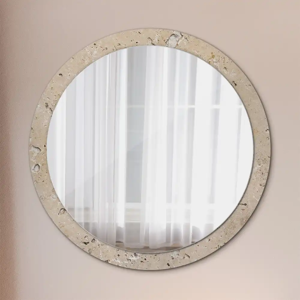 Espejo redondo con decoración Imitación de piedra