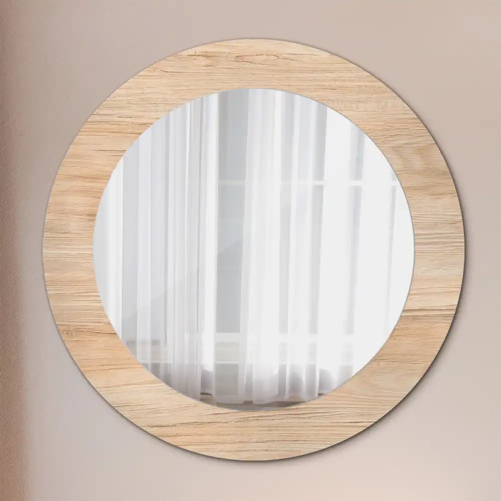 Espejo redondo con decoración Madera