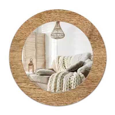 Espejo redondo con decoración Textura de madera
