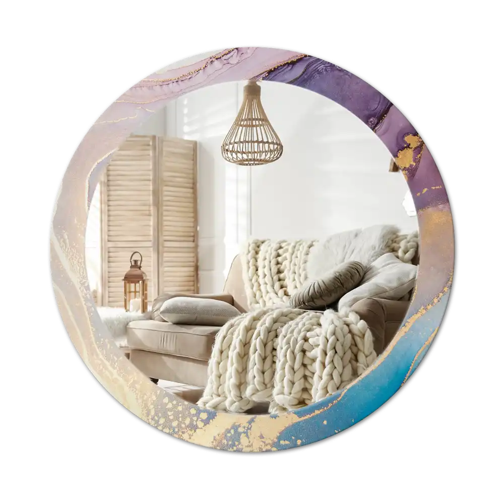 Espejo redondo impreso Piedra de mármol