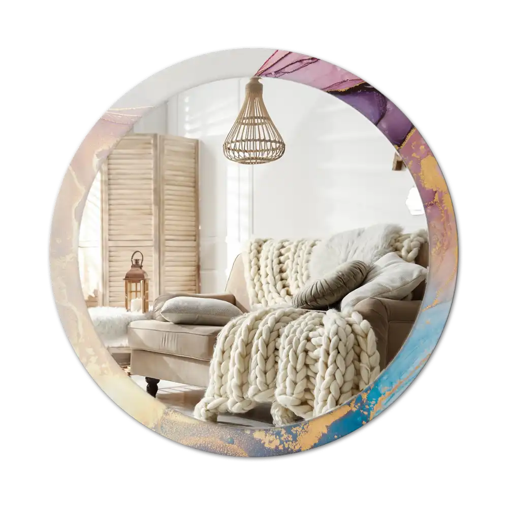 Espejo redondo impreso Piedra de mármol