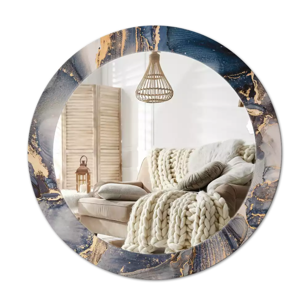 Espejo redondo estampado Pinturas abstractas