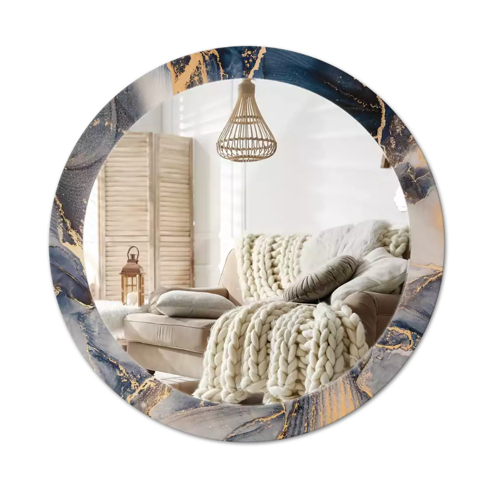 Espejo redondo estampado Pinturas abstractas