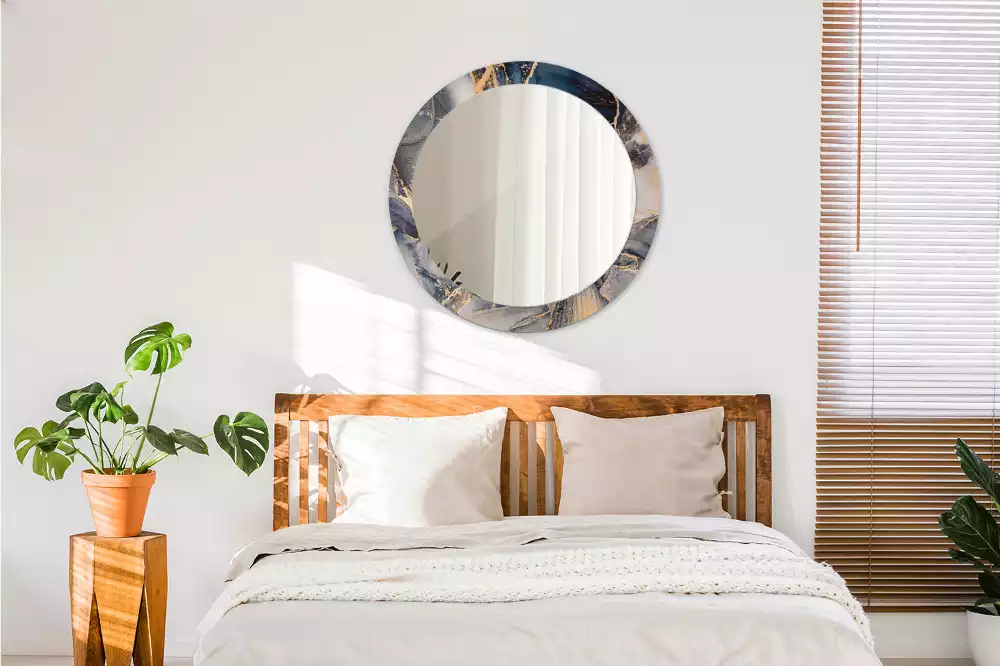 Espejo redondo estampado Pinturas abstractas