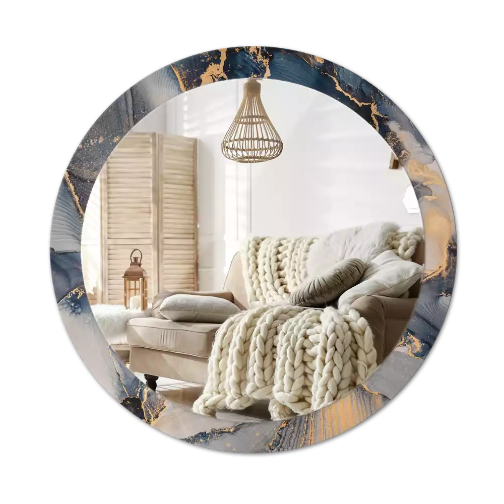 Espejo redondo estampado Pinturas abstractas