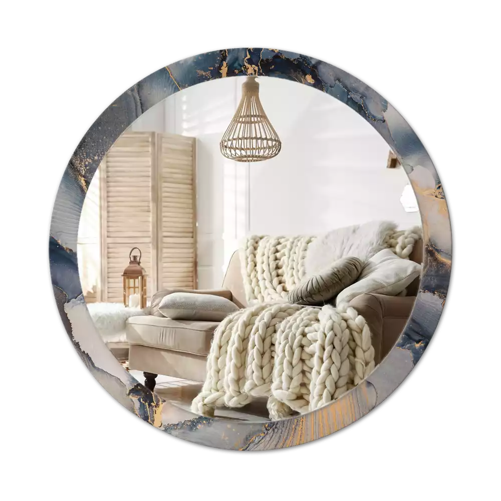 Espejo redondo estampado Pinturas abstractas