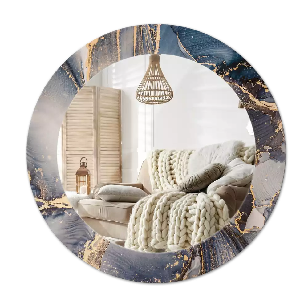 Espejo redondo estampado Pinturas abstractas