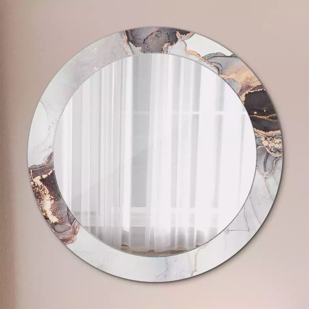 Espejo redondo estampado Mármol abstracto