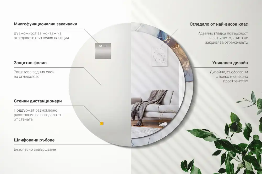 Espejo redondo impreso Arte abstracto