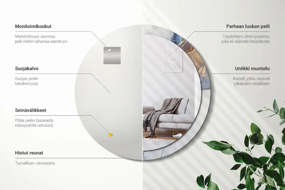 Espejo redondo impreso Arte abstracto