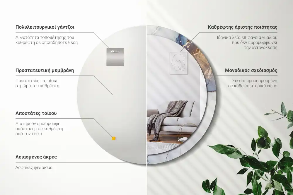 Espejo redondo impreso Arte abstracto