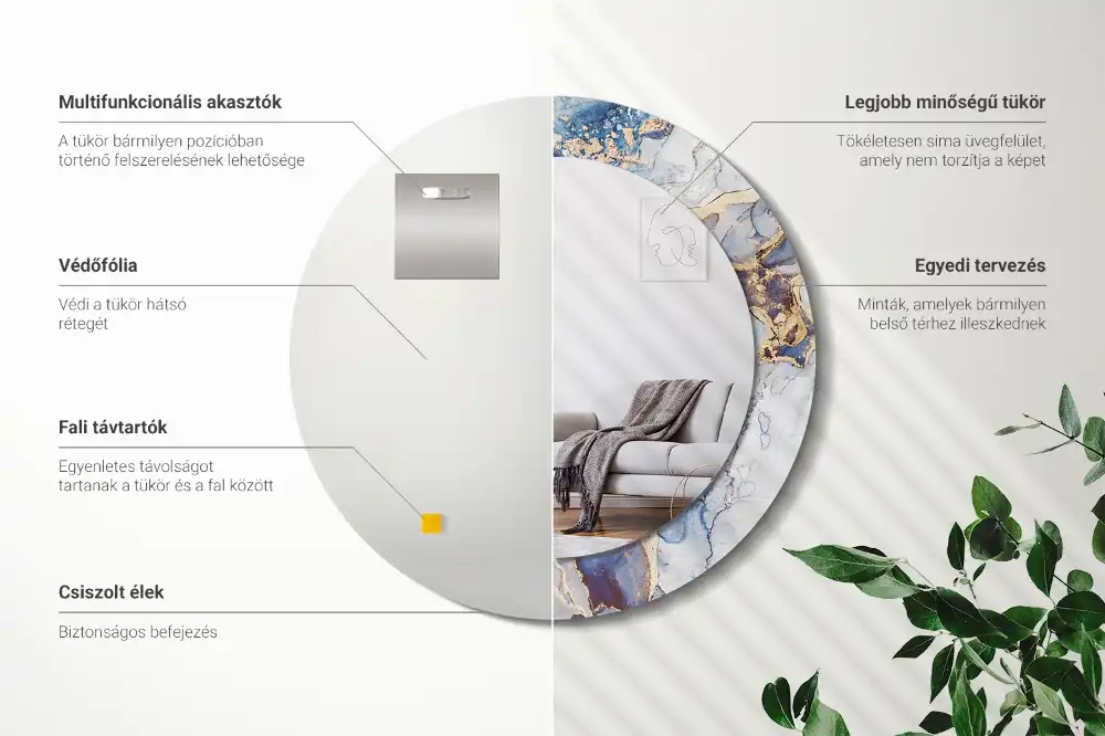 Espejo redondo impreso Arte abstracto