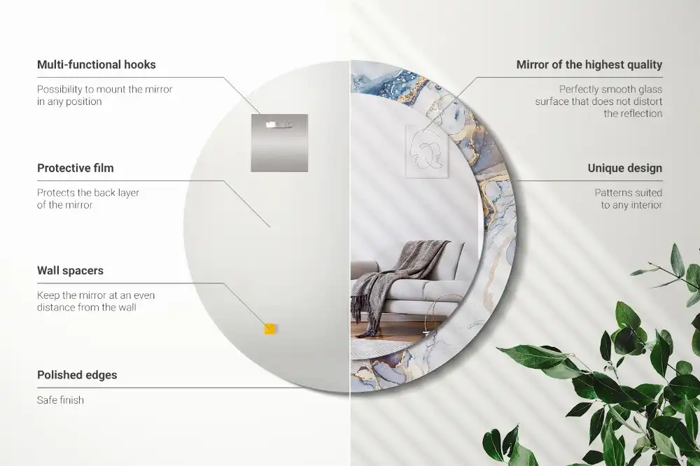 Espejo redondo impreso Arte abstracto