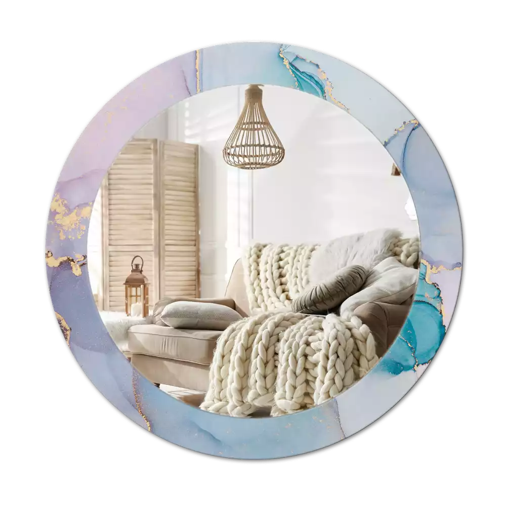 Espejo redondo impreso Fluido abstracto