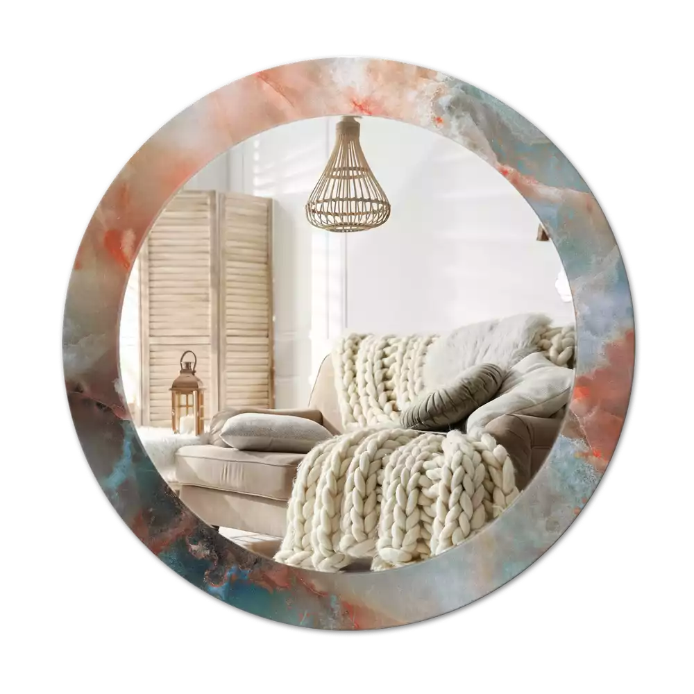 Espejo redondo con decoración Canicas de ónix