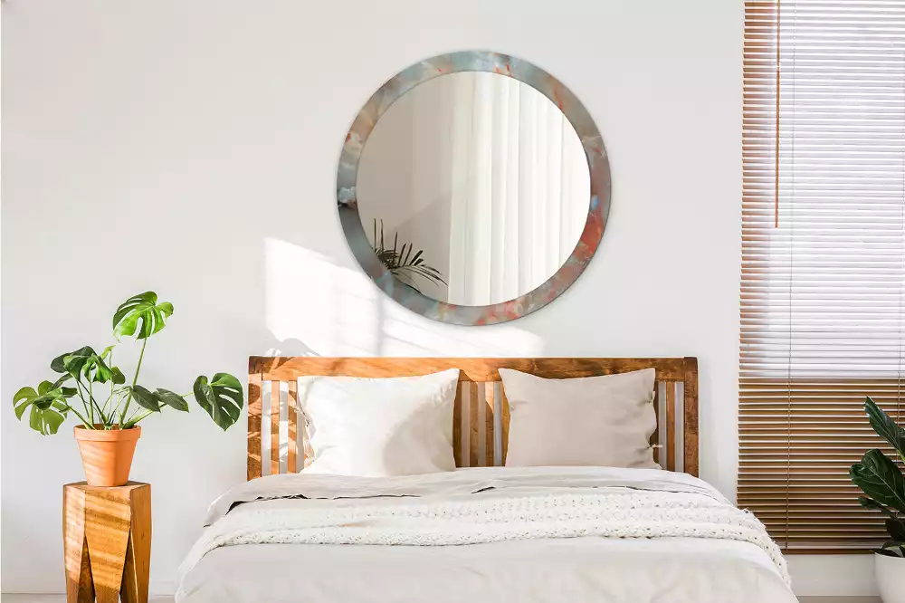 Espejo redondo con decoración Canicas de ónix