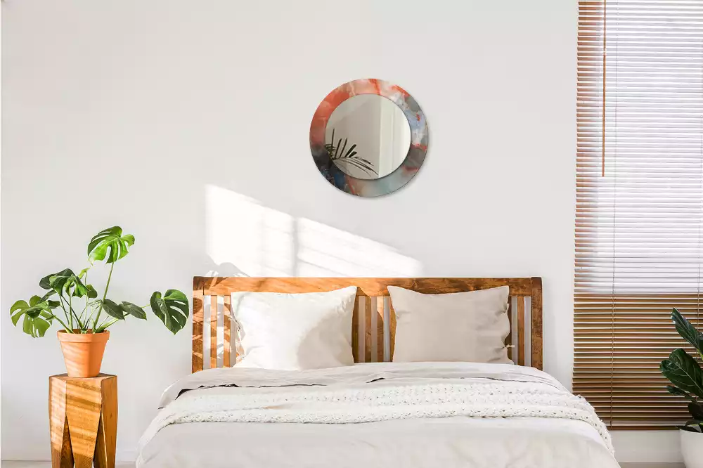 Espejo redondo con decoración Canicas de ónix