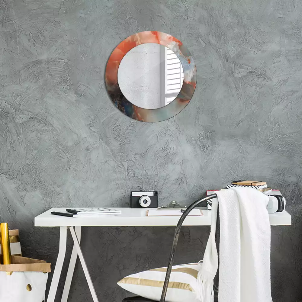 Espejo redondo con decoración Canicas de ónix