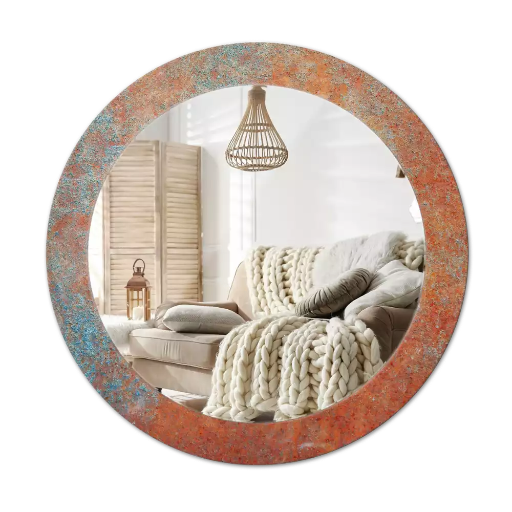 Espejo redondo impreso Metal oxidado