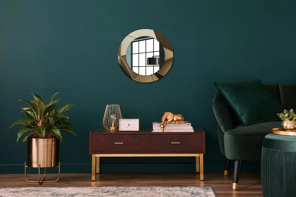 Espejo redondo con decoración Abstracción moderna