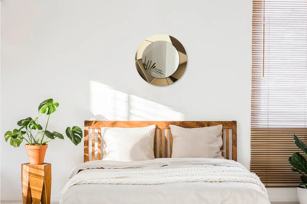 Espejo redondo con decoración Abstracción moderna