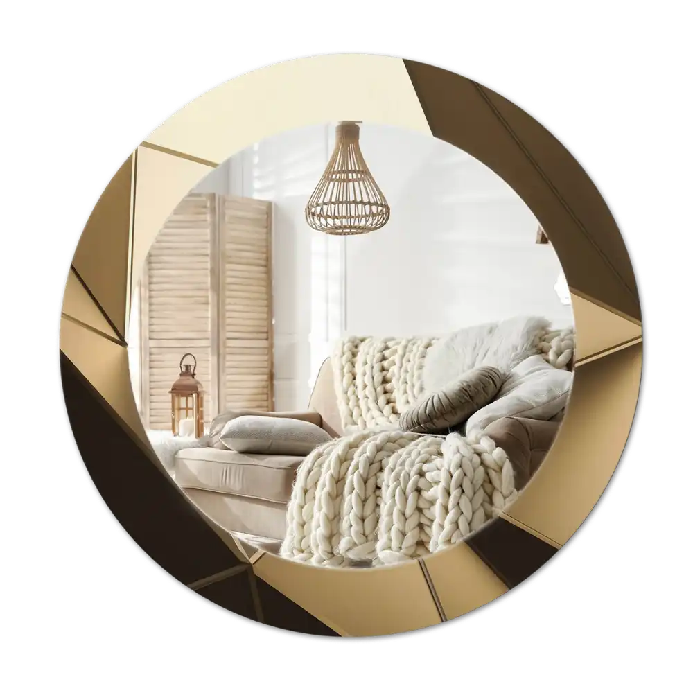 Espejo redondo con decoración Abstracción moderna