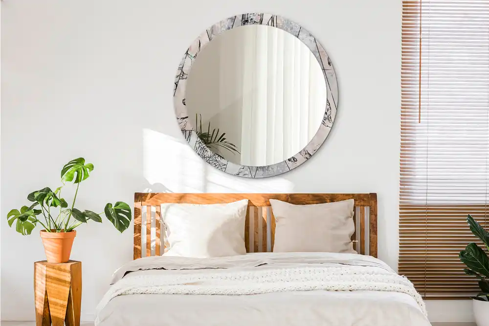 Espejo redondo impreso Animales abstractos