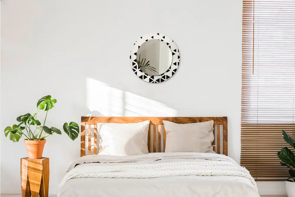 Espejo redondo con decoración Abstracción geométrica