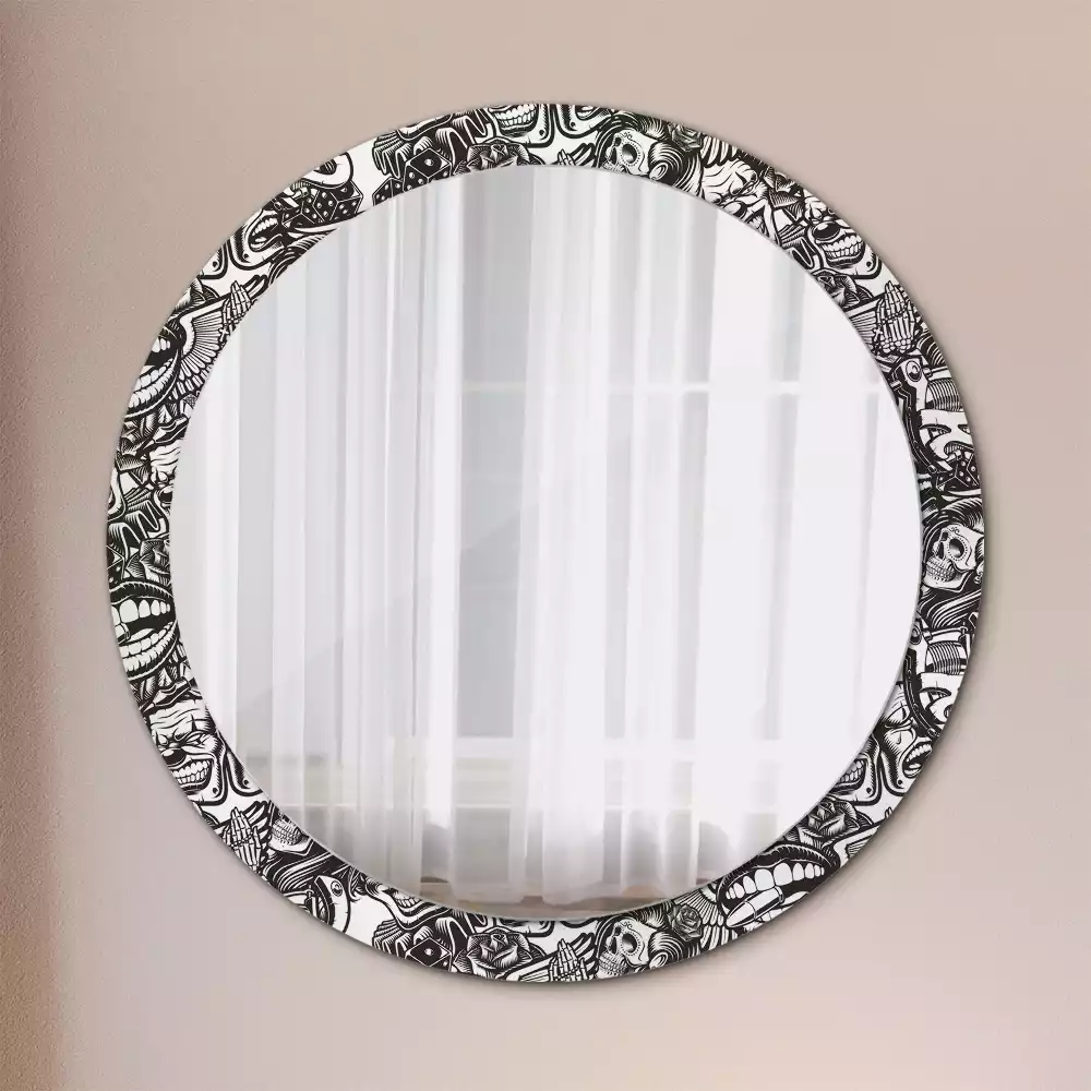 Espejo redondo con decoración Payasos de grafiti