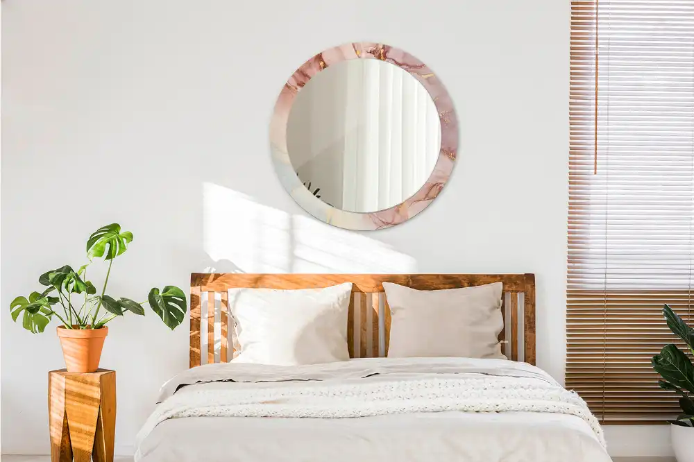 Espejo redondo estampado Fluido abstracto