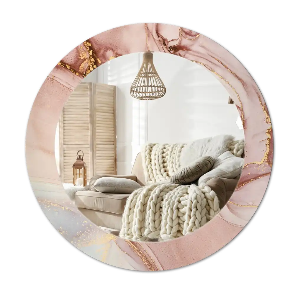 Espejo redondo estampado Fluido abstracto