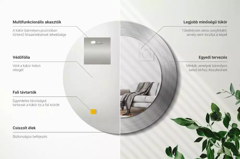 Espejo redondo impreso Imitación de metal