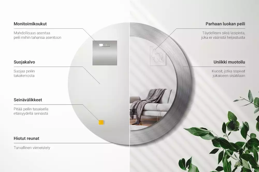 Espejo redondo impreso Imitación de metal