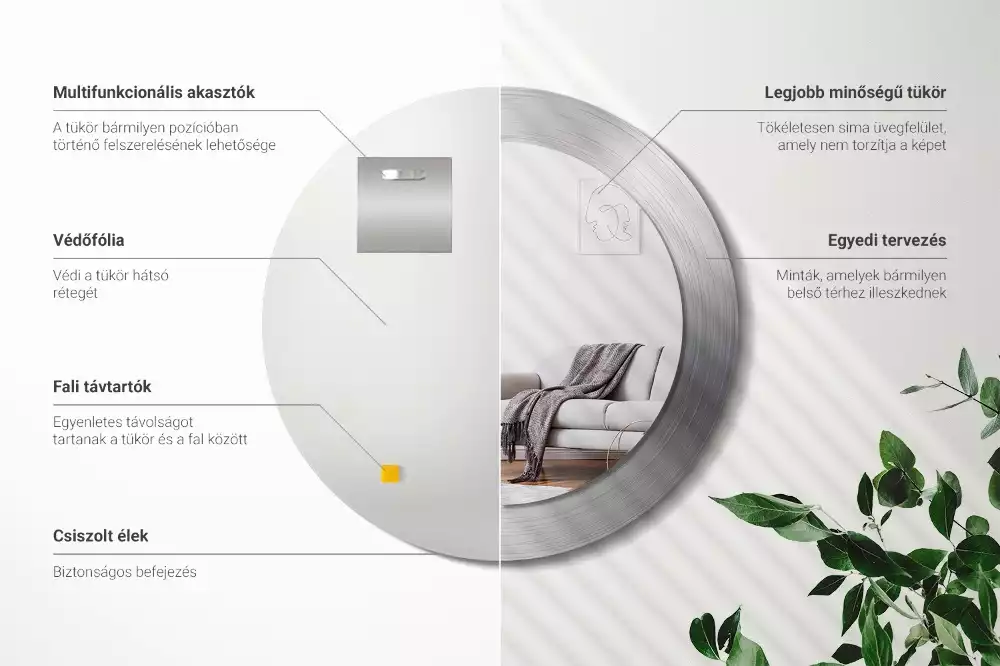 Espejo redondo impreso Imitación de metal