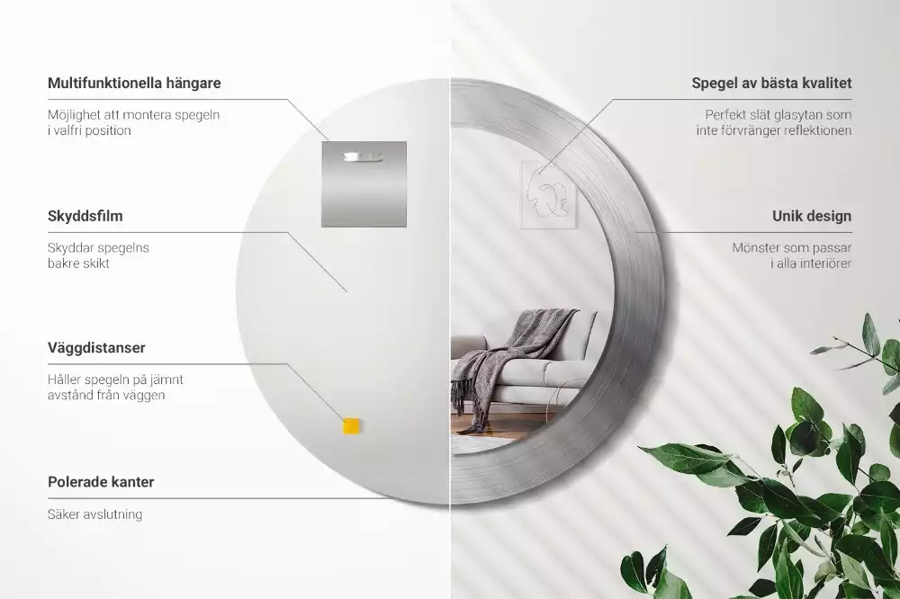 Espejo redondo impreso Imitación de metal