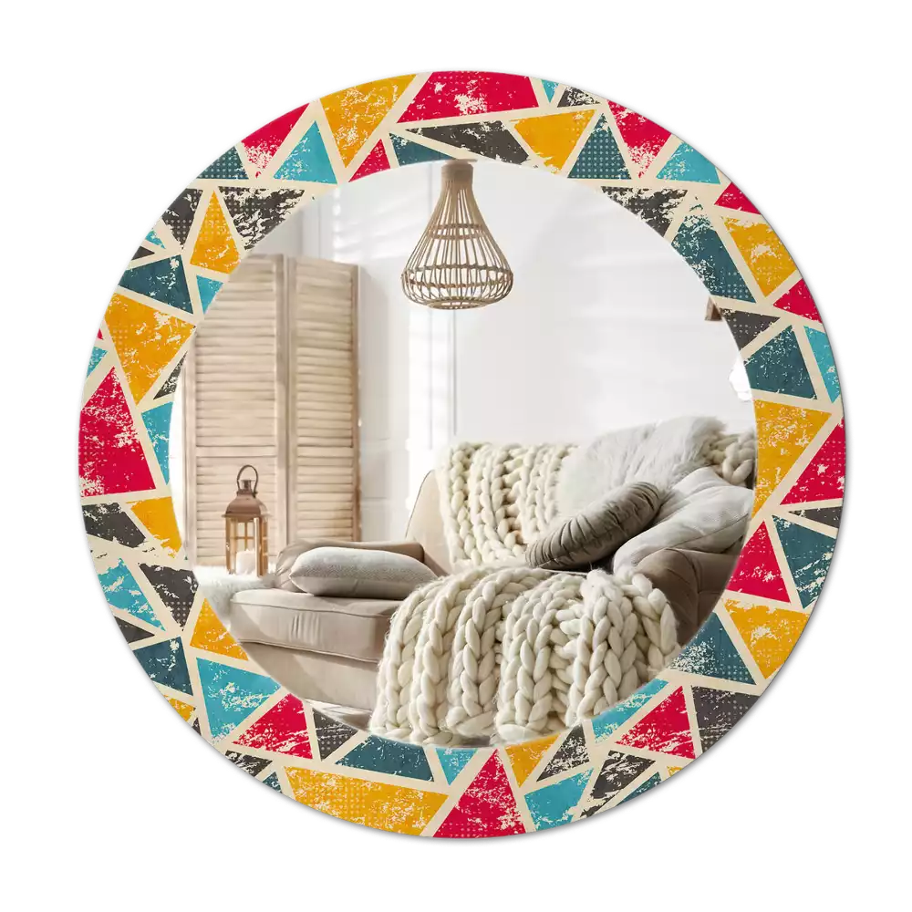 Espejo redondo impreso Composición retro