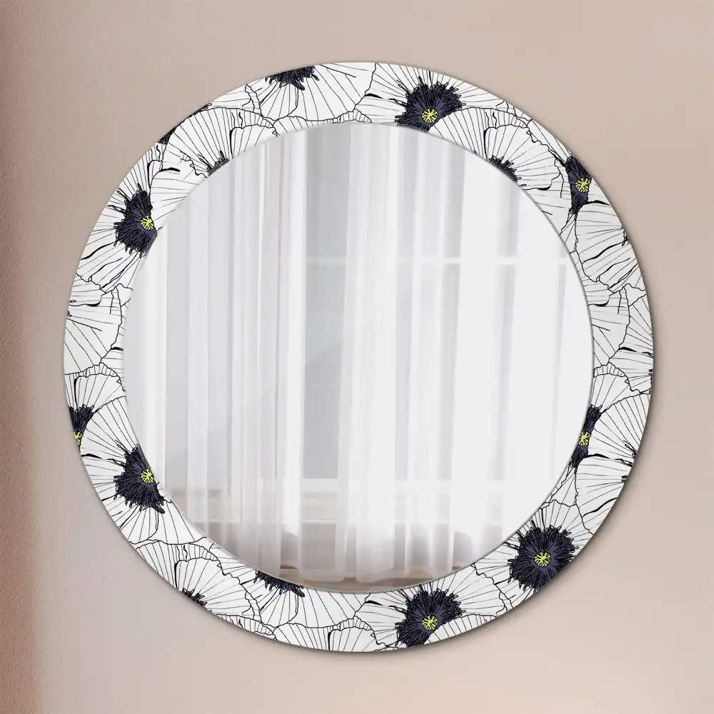 Espejo redondo con decoración Arreglo floral