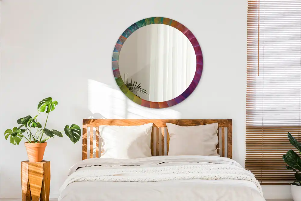 Espejo redondo estampado Paleta de colores