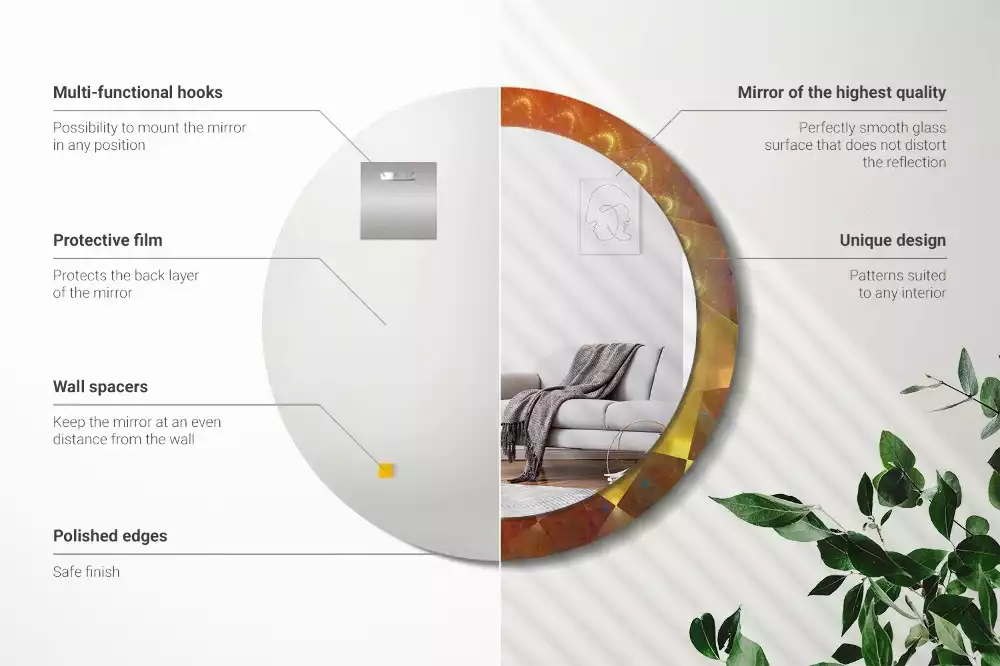 Espejo redondo impreso Abstracción en espiral