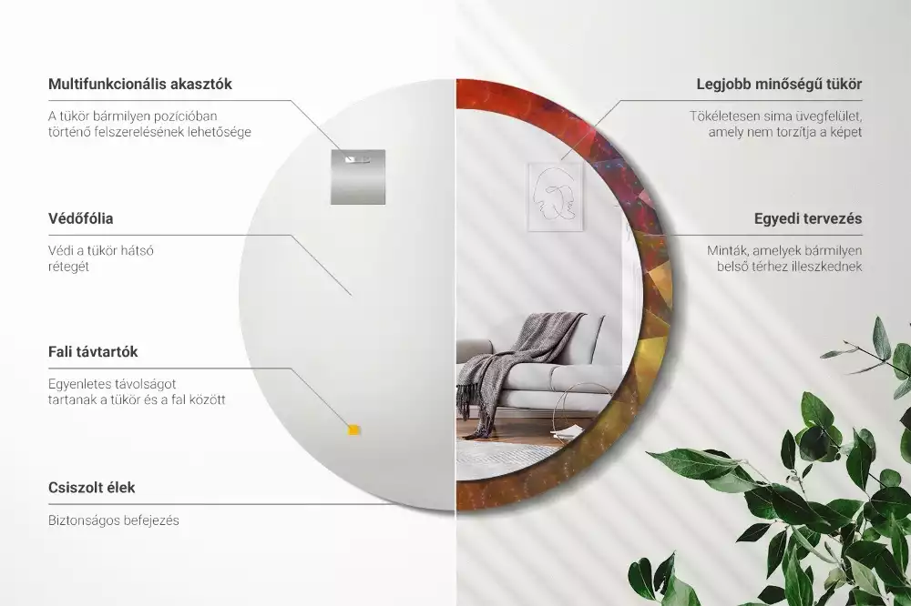 Espejo redondo impreso Abstracción en espiral